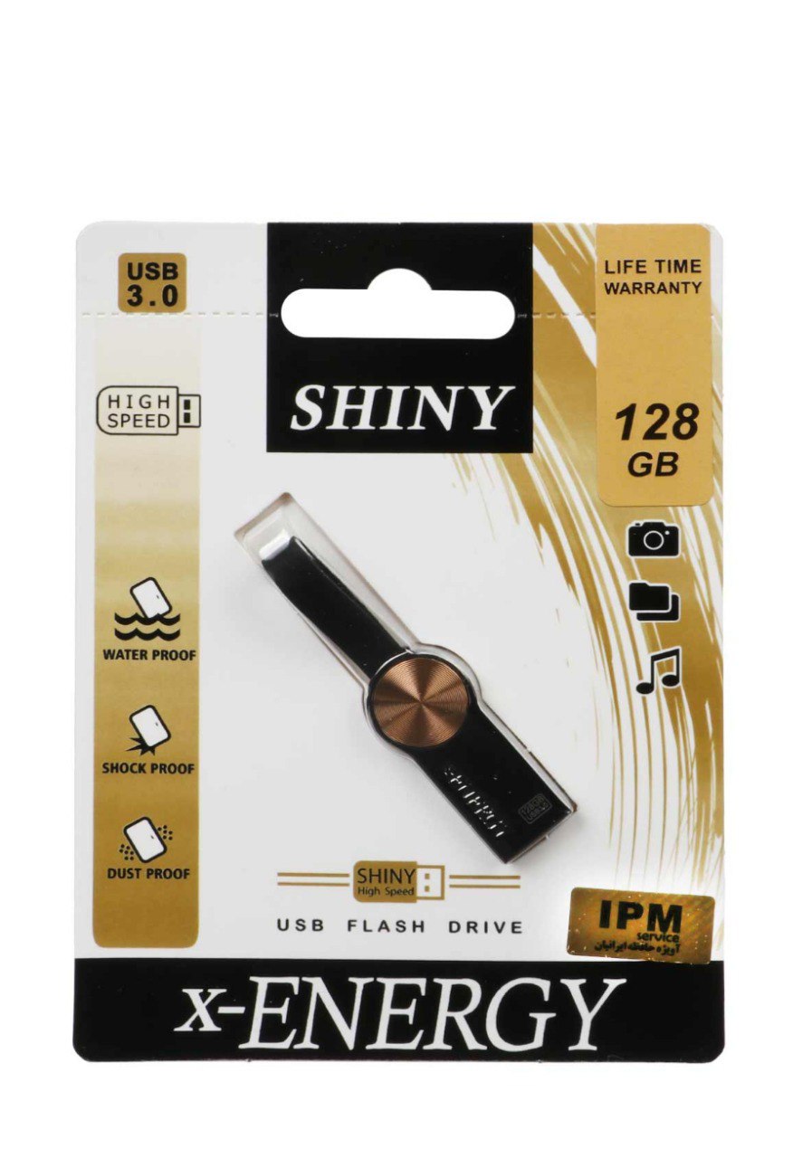X-ENERGY Shiny USB3.0 Flash Memory - 128GB طلایی (گارانتی مادام العمر IPM)