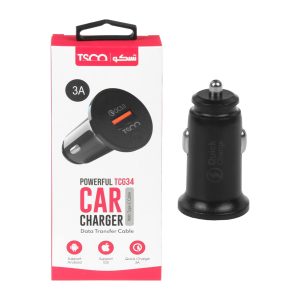 شارژر فندکی تک پورت تسکو TCG 34 همراه با کابل شارژ TYPE-C - مشکی