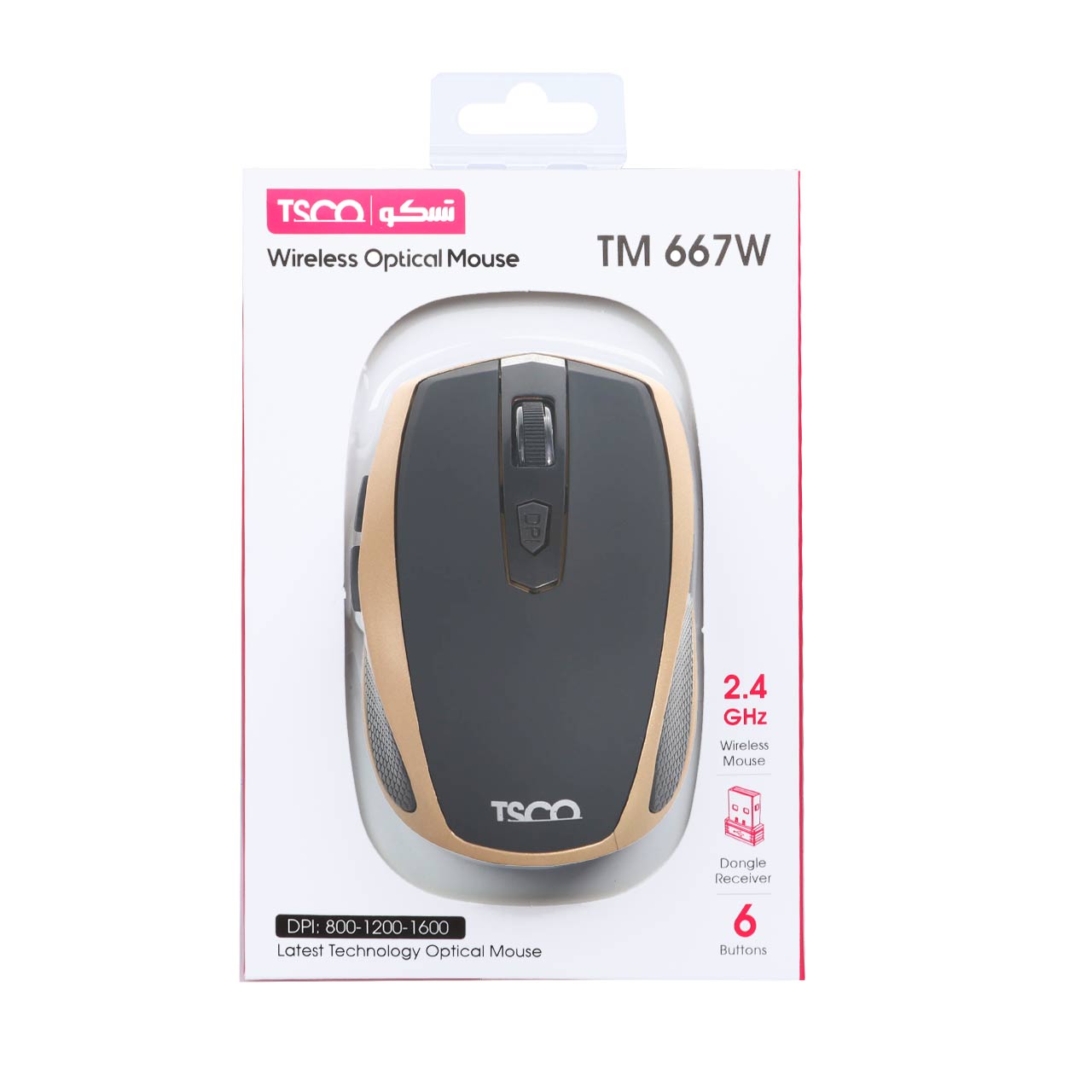 ماوس بی سیم تسکو TM 667W - مشکی طلایی
