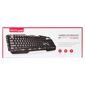 کیبورد با سیم تسکو مدل TK 8021L دارای BACK LIGHT چند رنگ ، با کلیدهای جزیره ای
