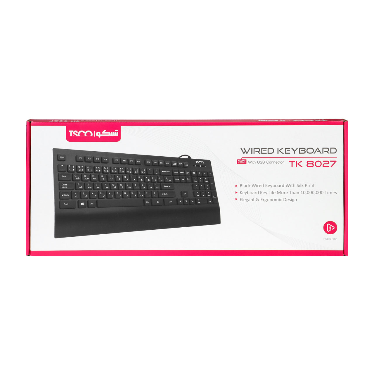 کیبورد تسکو مدل TK 8027 با حروف فارسی