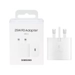 شارژر دیواری 3 شاخه PD و فست تک پورت SAMSUNG Type-C مدل EP-TA800 25W - سفید(درجه یک )
